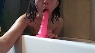 MILF Dildo Deepthroat Blowjob GIF