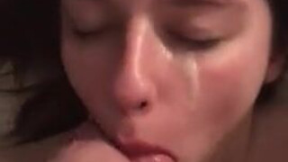 Girlfriend Deepthroat Cum Blowjob GIF