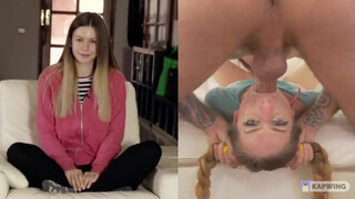 Stella Cox Spit Smile Sloppy Hardcore Face Fuck Deepthroat Cute Brunette GIF