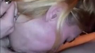 Sloppy Deepthroat Blowjob Blonde GIF