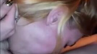 Sloppy Deepthroat Blowjob Blonde GIF