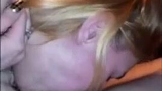 Sloppy Deepthroat Blowjob Blonde GIF