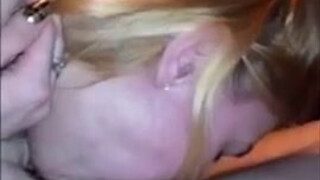 Sloppy Deepthroat Blowjob Blonde GIF