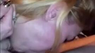 Sloppy Deepthroat Blowjob Blonde GIF