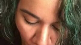 Wife Submissive Spit Orgasm Latina Handjob Goth Deepthroat Blowjob GIF