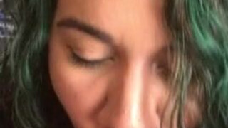 Wife Submissive Spit Orgasm Latina Handjob Goth Deepthroat Blowjob GIF